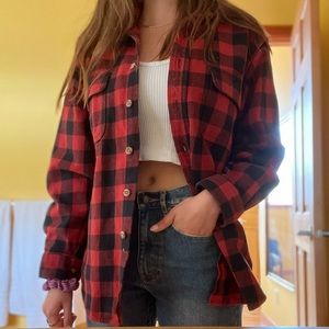 Red checkered oversized flannel ♥️